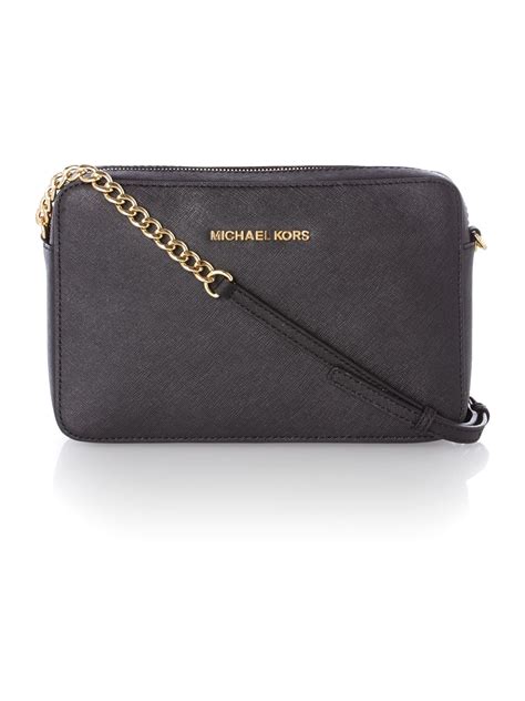 michael kors jet set travel small black crossbody bag|Michael Kors studded crossbody bag.